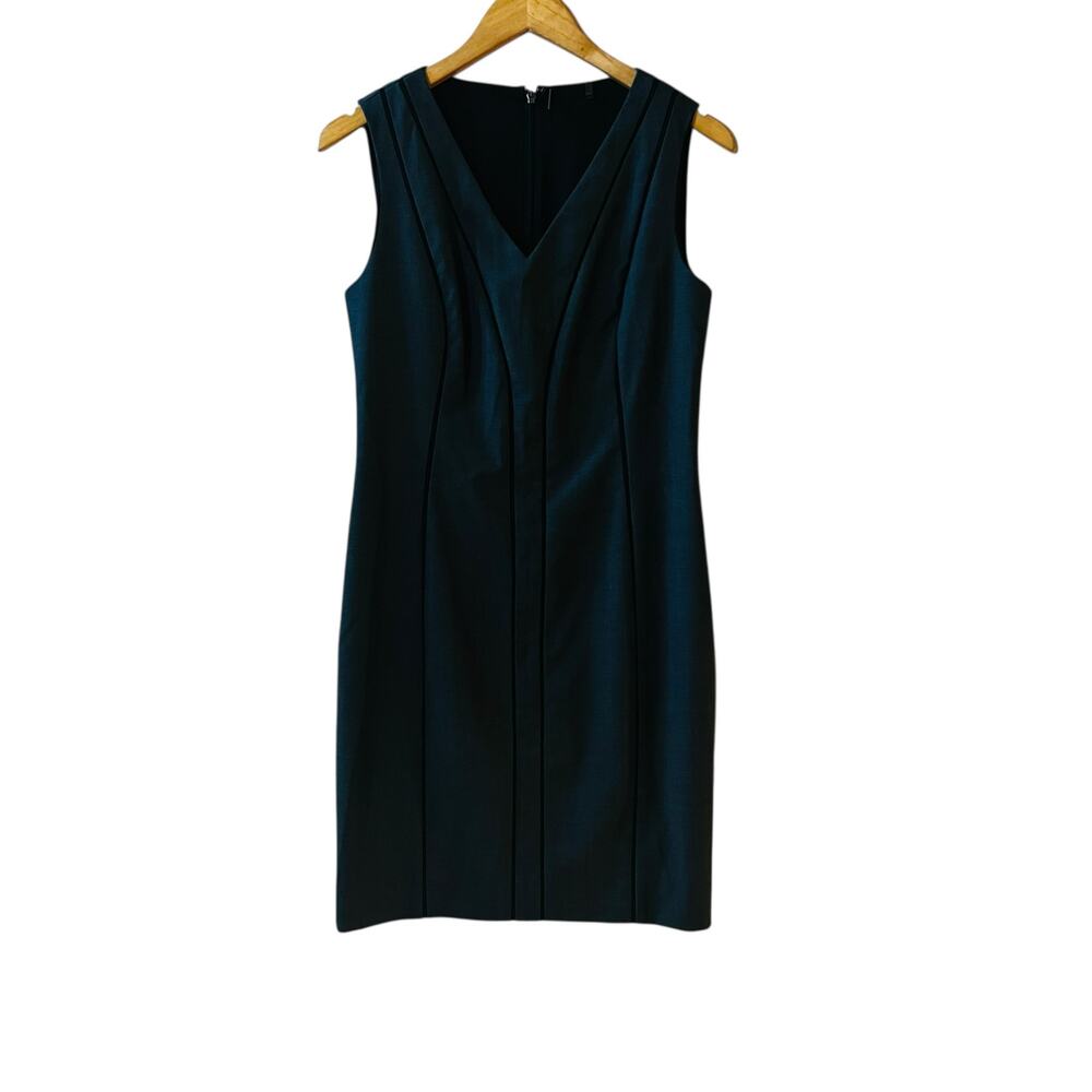 Elie Tahari Gray Black Sleeveless Sheath Dress Size S Small